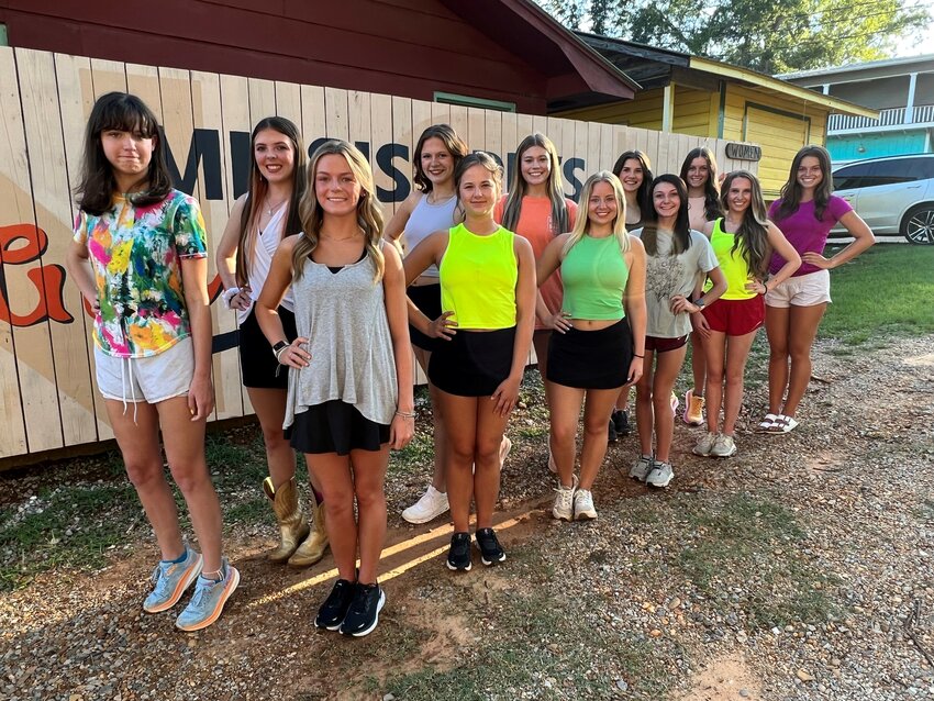 Pictured from left, are: (Front) Macie Pilgrim and Ericka Coats (Second row) Sarah Renee Richardson and Harley Posey (Third row) Lauren Gwen Posey and Maggie Lee Griffis (Fourth row) Hattie Hicks and Daycy Barrier (Fifth row) Ana Holley and Maggie-Page Peebles (Back row) Makinli Hancock and 2022 Miss Neshoba County Fair Grace Maxey.